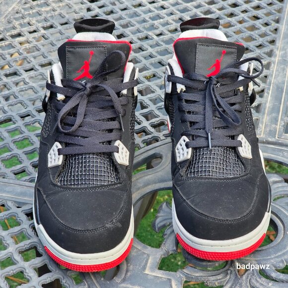Men’s 12 Air Jordan 4 Retro OG 'Bred' 2019 - Picture 5 of 11